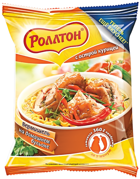 Лапша Б/п Роллтон На домашнем бульоне с острой курицей